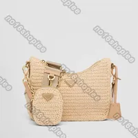 fashion bag reedition 2005 raffia handbag designer crossbody shoulder bags chain handbags woven lady purse293m