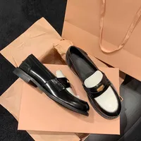 Brand 2023 spring new British style small leather shoes with round toe color matching Mary Jane shoes