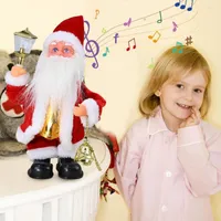Christmas Decorations Funny Xmas Electric Santa Claus Bell Lamp Doll Dancing Music Toy Decor For Home Exquisite And Delicate Design