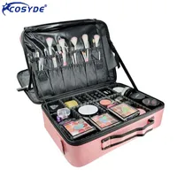 Cosmetic Bags Cases Professional Makeup Organizer Travel Beauty Cosmetic Case For Make Up Bolso Mujer Storage Bag Nail Tool Box Suitcases 230207