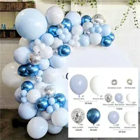 Mavi Okyanus Makarna Lateks Balonlar Doğum Günü Dekorasyonları Parti Malzemeleri Düğün Süslemeleri Balon Zinciri Set2754