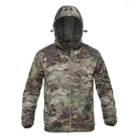 Men's Jackets Men's Summer Quick Dry Tactical Skin Jacket Portable Hooded Coat Thin Windbreaker Sunscreen Waterproof Army Military