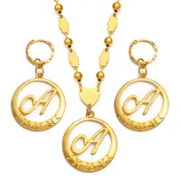 Chokers Anniyo Hawaiian Cursive Letters Pendant Initial Chain for Women Ball Beads Necklaces English Letter Jewelry Womens Girls 135006 230207