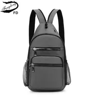 Waist Bags Fengdong small backpacks for men mini cross body sport backpack male chest unisex outdoor waterproof nylon messenger bag 0206