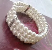 Multi Layer Crystal Pearl Tennis Bracelet Luxury Women Pearl Barcelet Bridal
