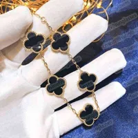 Classic Fashion 4 Leaf Clover Charm Bracelets Bangle Chain 18K Gold Agate Shell Mother-of-Pearl for Women Girls LinkA00381 Special counter