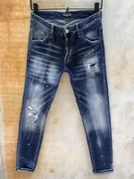 Dsquare джинсы d2 dq джинсы Mens Mens Luxury Designer Jeans Скинни разорванные крутые парня причинно -яма джинсовая джинсовая джинсовая мод