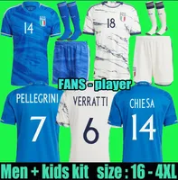 2023 Itali￫ Soccer Jerseys Italia 2324 Maglie da calcio Verratti Chiesa Gnonto voetbalshirt T Lorenzo Pinamonti Politano Grifo Kit Uniform Fans speler versie 666