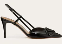 V3309280 Sandals Vlogo Signature Patent Leather Slingback Pump High Heels Fashion Sandal Shoes For Women Size 34-41 Fendave