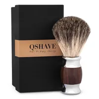 Autres articles d'épilation Qshave Man Pure Badger Hair Shaving Brush Brush 100% pour le rasoir Strucy Classic Safety Razor 11,5 cm x 5,6 cm Grain de bois 230208