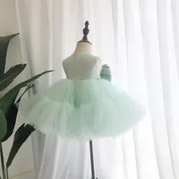 Girl Dresses Puffy Flower Girls Cloud Beads Children Party Pageant Birthday Gown