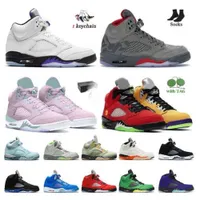 Man Jumpman 5 5s Basketball Shoes Fire Red Oreo White Sail Dark Concord Racer Blue Raging Bull Red Black Metallic Green Bean Bluebird Safety Orange What The Sneakers