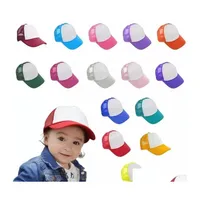 Party Hats 21 Colors Kids Cap Children Mesh Caps Blank Sublimation Trucker Hat Girls Boys Toddler Festival Supplies Drop Delivery Ho Dhsyo