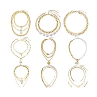 Collar colgantes Collar vintage Cadena de oro Joyas para mujer Joyas en capas Collares de gargantillas para Mujer Est￩tica de moda Del Dhjds
