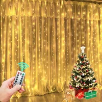 Christmas Decorations Christmas Decorations LED String Lights Fairy Garland USB Curtain Lamp for Xmas Navidad Window Wedding Home Room Decor 230207