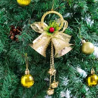 Party Supplies Christmas Jingle Bell With Bowknot Xmas Tree Ornament Door Hanging Pendant Decorations Navidad Noel Year 2023 Gift
