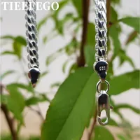 Chains TIEEFEGO 925 Sterling Silver 5MM Full Sideways Necklace Charm For Woman Man 45 50 55 60cm Fashion Wedding Jewelry Gifts