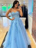 Party Dresses Evening Long Luxury Gown Lace Applique Beaded Sweetheart Strapless Tulle Illusion Prom Custom made 230208