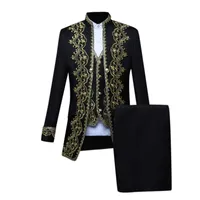 Disfraces de chaquetas para hombres Reptuidos europeos estilo de abrigo de la corte para hombres uniformes góticos abrigos veste homme
