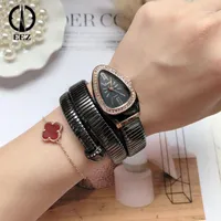 Wristwatches Unique Snake Shaped Women'S Watches With Rhinestone Fashion Ladies Watch Diamond Bracelet GirlWristwatches WristwatchesWris