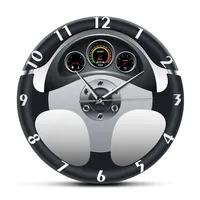 Sport Car Steering Wheel and Dashboard Printed Wall Clock Automobile Artwork Home Decor Automotive Drive Auto Style Wall Watch LJ2307z