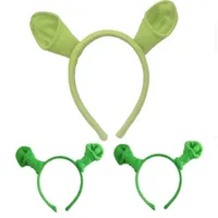 Shrek Hairpin Ears Headband Head Circle Halloween Children 성인 쇼 헤어 후프 파티 의상 품목 상관 파티 용품 헤어 액세서리