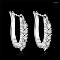 Hoop Earrings 2023 Silver Color Small With Zircon Fashion Wedding Gifts Top Quality E312