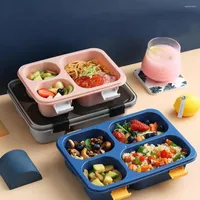 Dinnerware Sets 3 4 Grid Portable Rectangle Large Capacity Leakproof Sealed Lunch Box Container Adult Office Children School Tableware