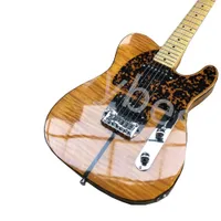 Lvybest Electric Guitar Prince HS Anderson Hohner Madcat Mad Cat Tele Amber Yellow Flame Maple Top Electric Guitar Leopard Pickguard Body