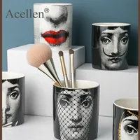 Milan Classical Lady Face Aromatherapy Candle Holder Storage Box Jar Tabletop Home Decoration Ceramic Cafts Fashion Ornaments 21032734