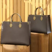 Mulheres Onthego Shopping Bag M58521 M44925 Designer Bolsa de impressão de luxo de luxo Bolsa casual com bolsa de bolsa em formação de couro Crossbody