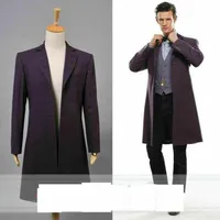 Doctor Who 11th Dr Purple Long Coat Costume Cosplay324e