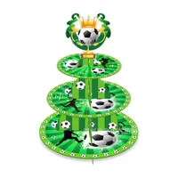Boys Sports Football Theme Cake Stand Birthday Party Supplies Disposable Three Tier Cakes Stand