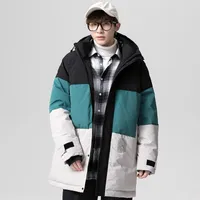 Men's Down & Parkas HISTREX Patchwork 90% Duck Thick Long Mens Jackets Winter Solid Casual Pockets High Quality Puffer Po Men 6K533#