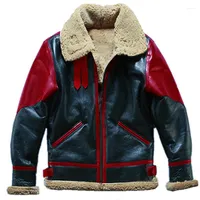Men's Jackets Winter Thick Mens Coat Imitation Fur Contrasting Color Jacket Zipper Outerwear Streetwear Male Fashion Large Size Ropa De