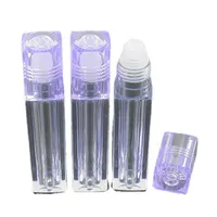 Transparent Square Lip Gloss Oil Roll On Bottles Portable Empty Refillable Makeup Container Tube Vials Lipgloss Bottle 6.5ml