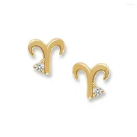 Stud Earrings Boako 12 Constellation Series 925 Sterling Silver Mini Crystal Men Women Couple 1 Pair Jewelry Gifts