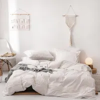 Bedding Sets Niobomo Home Textile White Solid Cotton High Quality Duvet Cover Set With Pillowcases 3pcs/2pcs Bed