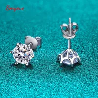 Stud Smyoue Certified 2ct D Color Studs Earrings for Women White Gold S925 Sterling Silver Brilliant Lab Diamond Earring 230208