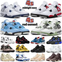 New Jumpman 4 4s retro basketball shoes Military Black midnight navy red cement thunder seafoam university blue black cat Taupe Haze messy room men women sneakers