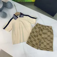 2023 Polo Kids Designer Summer Clothing Sets Baby Boy Girl Cleren Outfit Pak Geïmporteerde op maat gemaakte stoffen en accessoires Sport Sleeve TSHit Shorts 0206