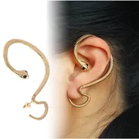 S3403 manguito de orelha de orelha de gr￣o ￺nico clipe de orelha pun￧￣o de orelha de orelha serpentina orelhas de cobra de pendurar brincos de personalidade