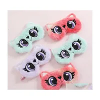 Other Fashion Accessories Kids Panda Plush Eye Mask Cute Rabbit Slee Blindfold For Children Winter Travel Soft Animal Eyeshade Ins S Dhvpz