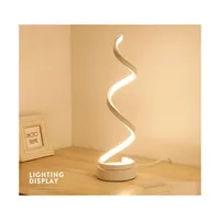 Table Lamps Brelong Spiral Led Lamp Curved Warm White Light Smart Acrylic Material Very Suitable 10162 Drop Delivery Lights Lighting Dhyiu