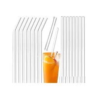 Drinking Straws Clear Glass St 200 8Mm Reusable Straight Bent Sts With Brush Eco Friendly For Smoothies Cocktails Drop Delivery Home Dhnkw