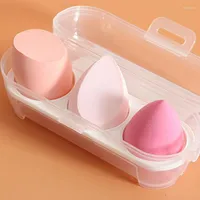 Gąbki do makijażu 3pcs Soft kosmetyczny puff mokry suchy użycie płynnego podkładu gąbka fazowa makijaż proszkowa narzędzia piękności z pudełkiem