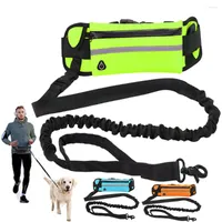 Dog Collars Hands Free Leash With Waist Pocket Detachable Nylon Elastic Traction Rope For Running Training Dogs Supplies