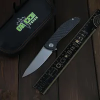 Green Thorn Hation Zero D2 blade carbon fiber TC4 titanium handle outdoor camping fruit practical knife survival EDC 286B