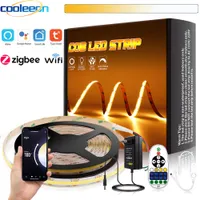 Other Event Party Supplies Tuya Zigbee Wifi CCT COB LED Strip Light Kit 27006500K Color Temperature Dimmable Supports Alexa Google SmartThings Room Decor 230207