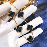 Classic Fashion 4 Leaf Clover Charm Bracelets Bangle Chain 18K Gold Agate Shell Mother-of-Pearl for Women Girls LinkA00410 Special counter